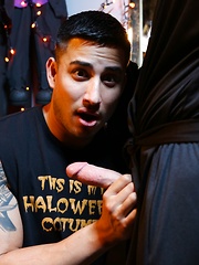 Hunter is at the Halloween party of the year and he is having the time of his life