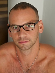 Girth Brooks cock is extra fat and rock hard in his hand as he starts to stroke it