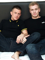 James Pershaw welcomes new straight-acting hottie Josh Jared with a deep fuck!